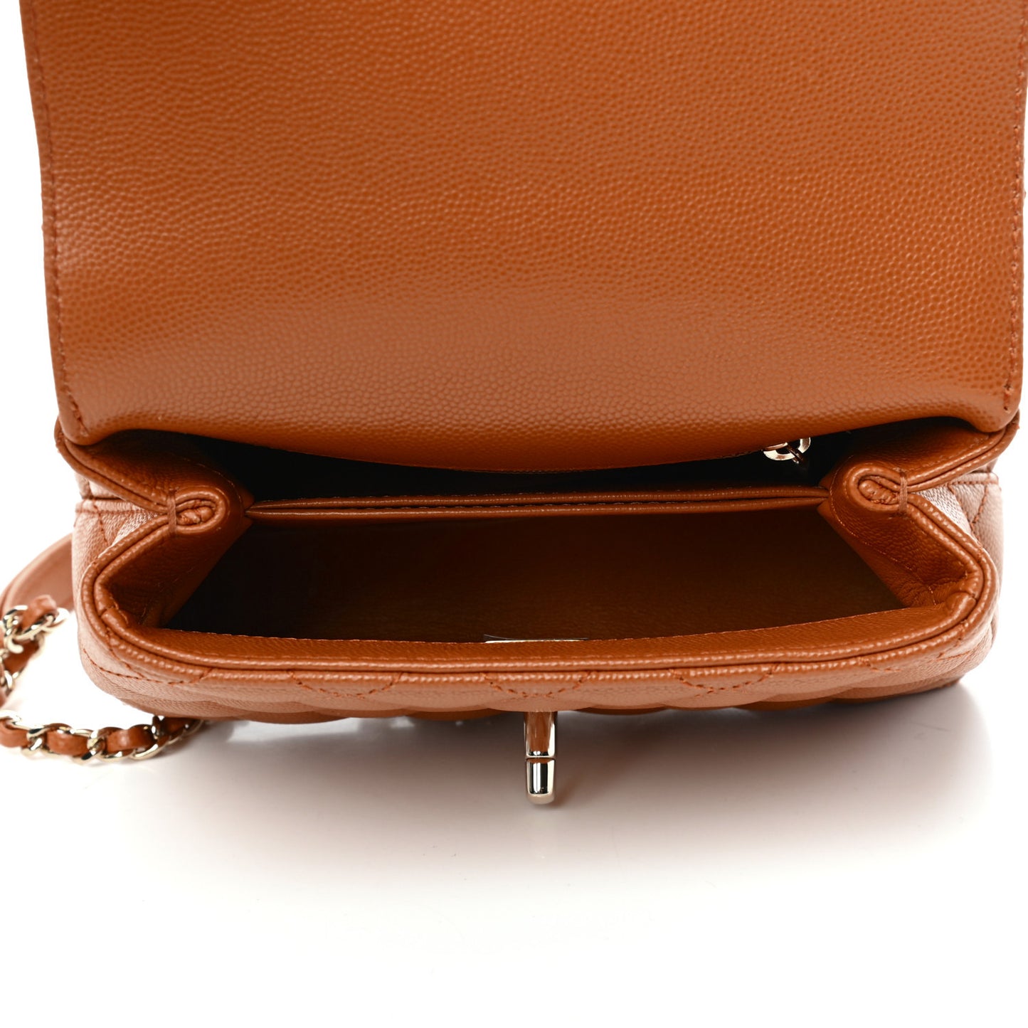 Caviar Quilted Extra Mini Coco Handle Flap Light Brown