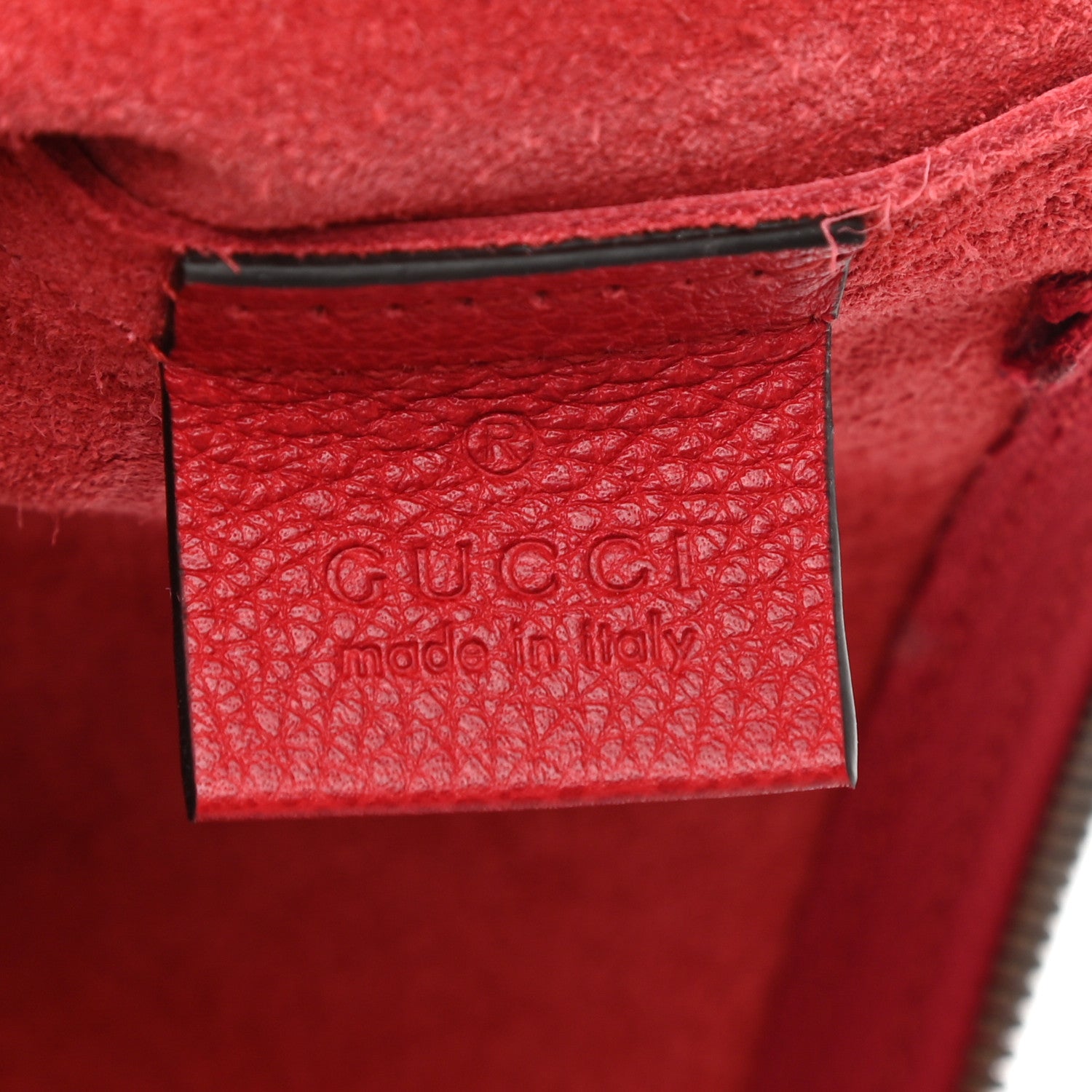 Gucci Pebbled Calfskin Medium Logo Portfolio Clutch Hibiscus Red 6 of 9