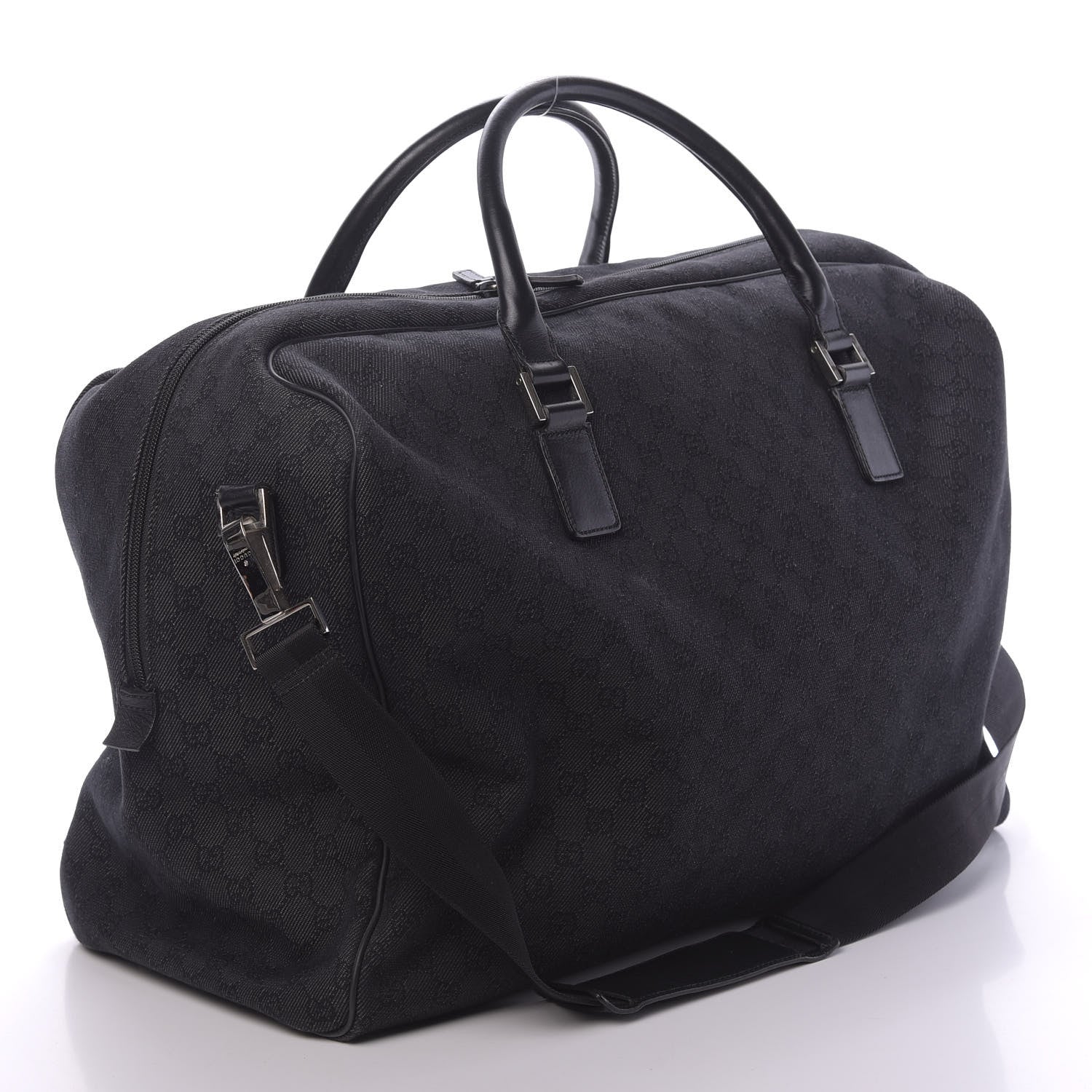 Gucci Denim Monogram Large Duffle Black 2 of 15