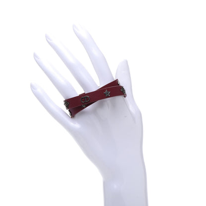Christian Dior Calfskin Bee Double Bracelet Red 2 of 5