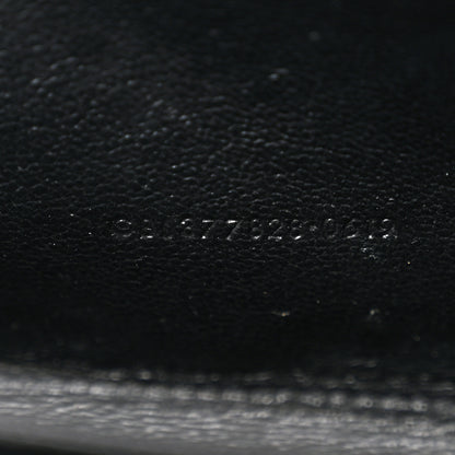 Saint Laurent Grain De Poudre Matelasse Chevron Monogram Monochrome Chain Wallet Black 7 of 12