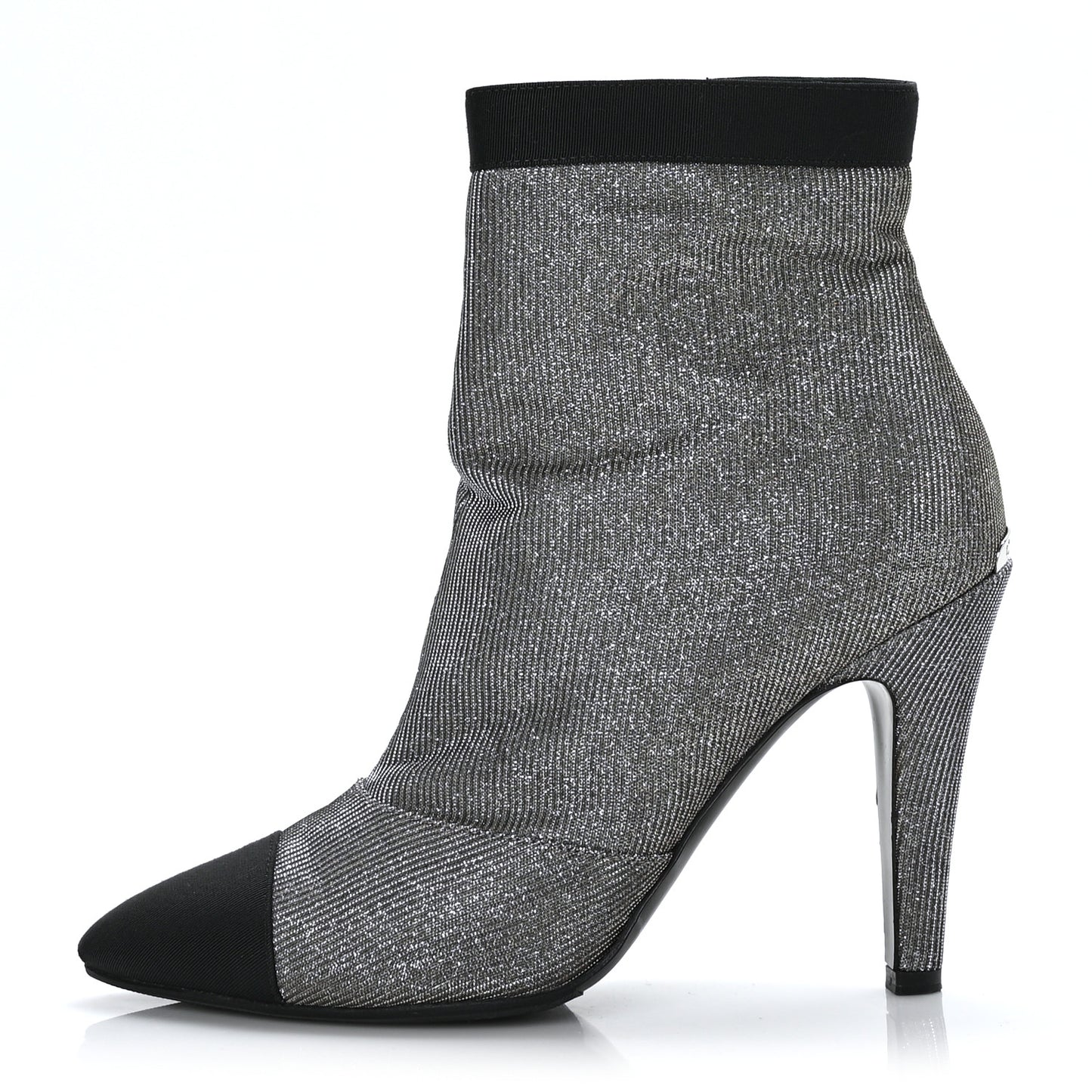 Micro Sequins Cap Toe Short Ankle Boots 37 Silver