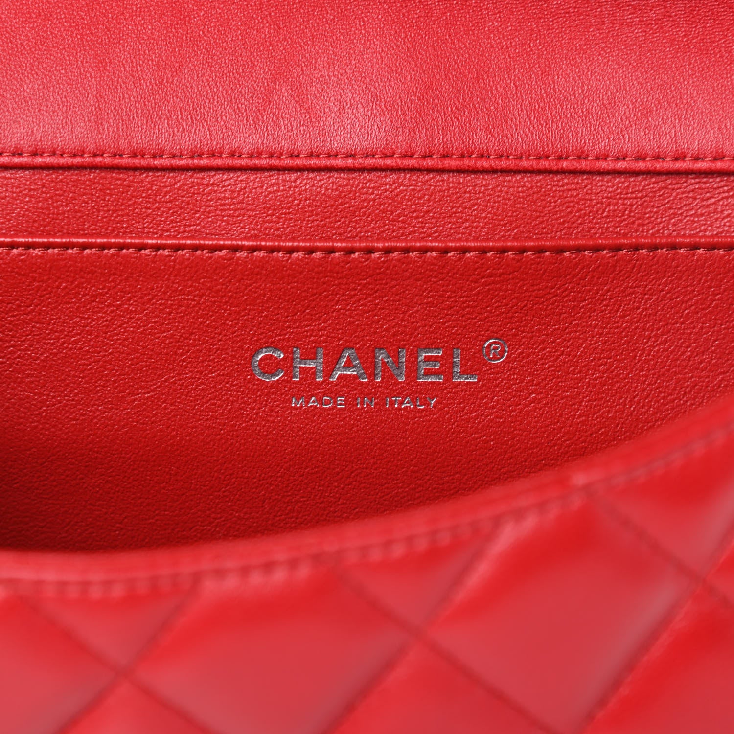 Chanel Lambskin Quilted Clutch With Chain Flap Red 6 of 13