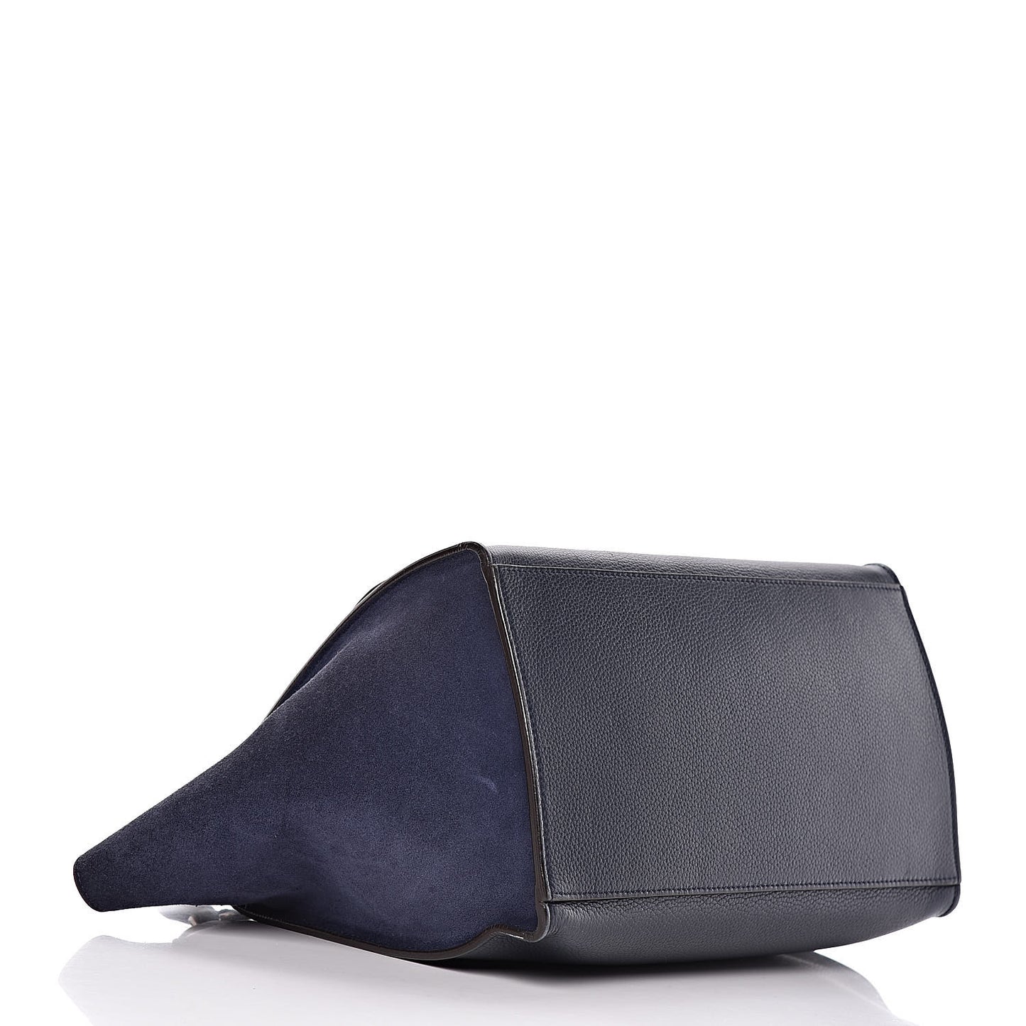 Drummed Calfskin Suede Medium Trapeze Navy