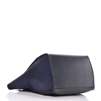 Celine Drummed Calfskin Suede Medium Trapeze Navy 4 of 17