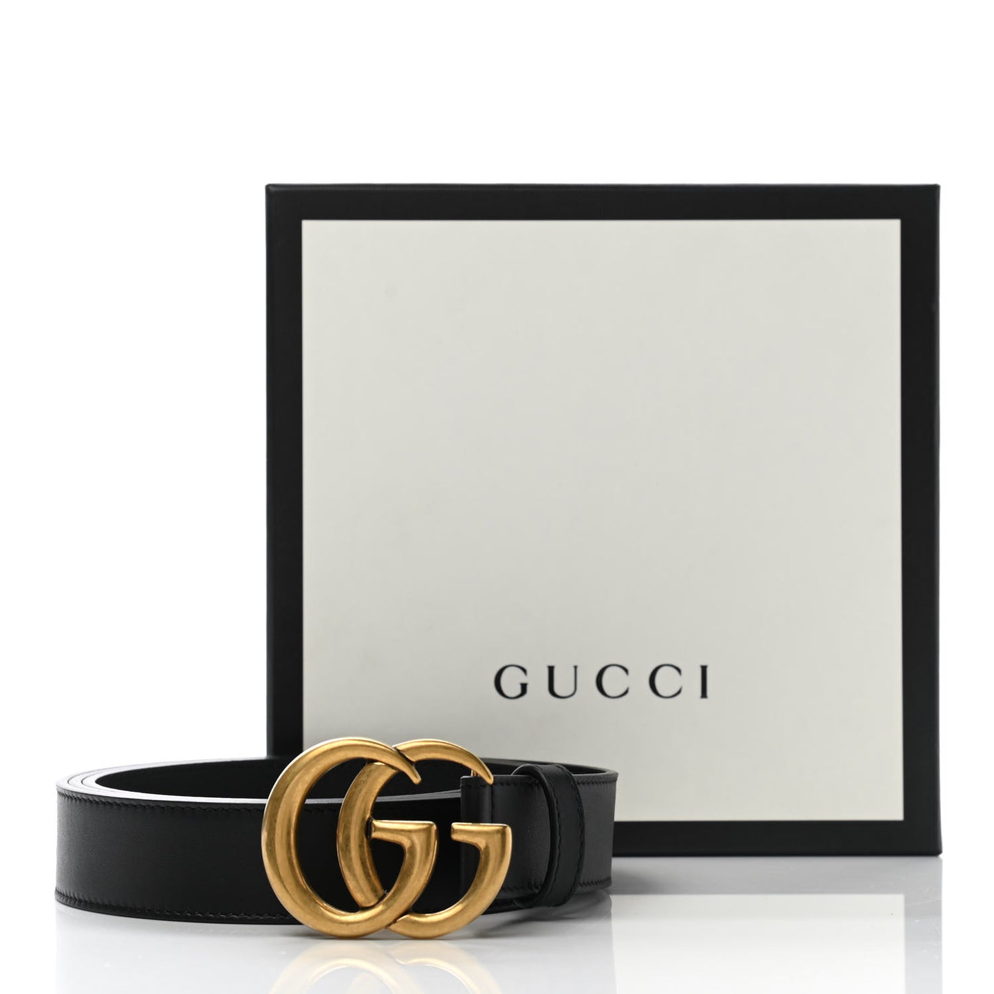 Moon Calfskin Double G 30mm Belt 120 48 Black