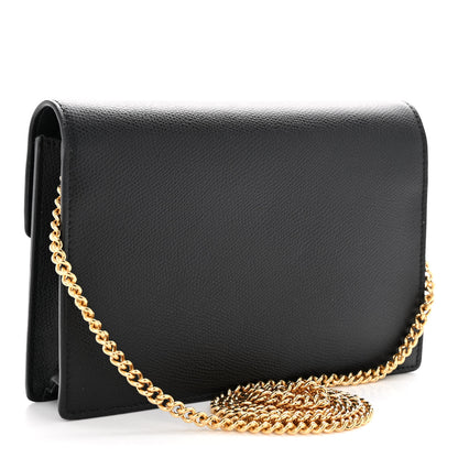 Fendi Vitello Cruise F is Fendi Medium Envelope Wallet on Chain Black 3 of 8