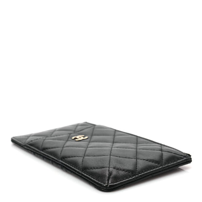Chanel Lambskin Quilted Classic Flat Wallet Pouch Black 4 of 8