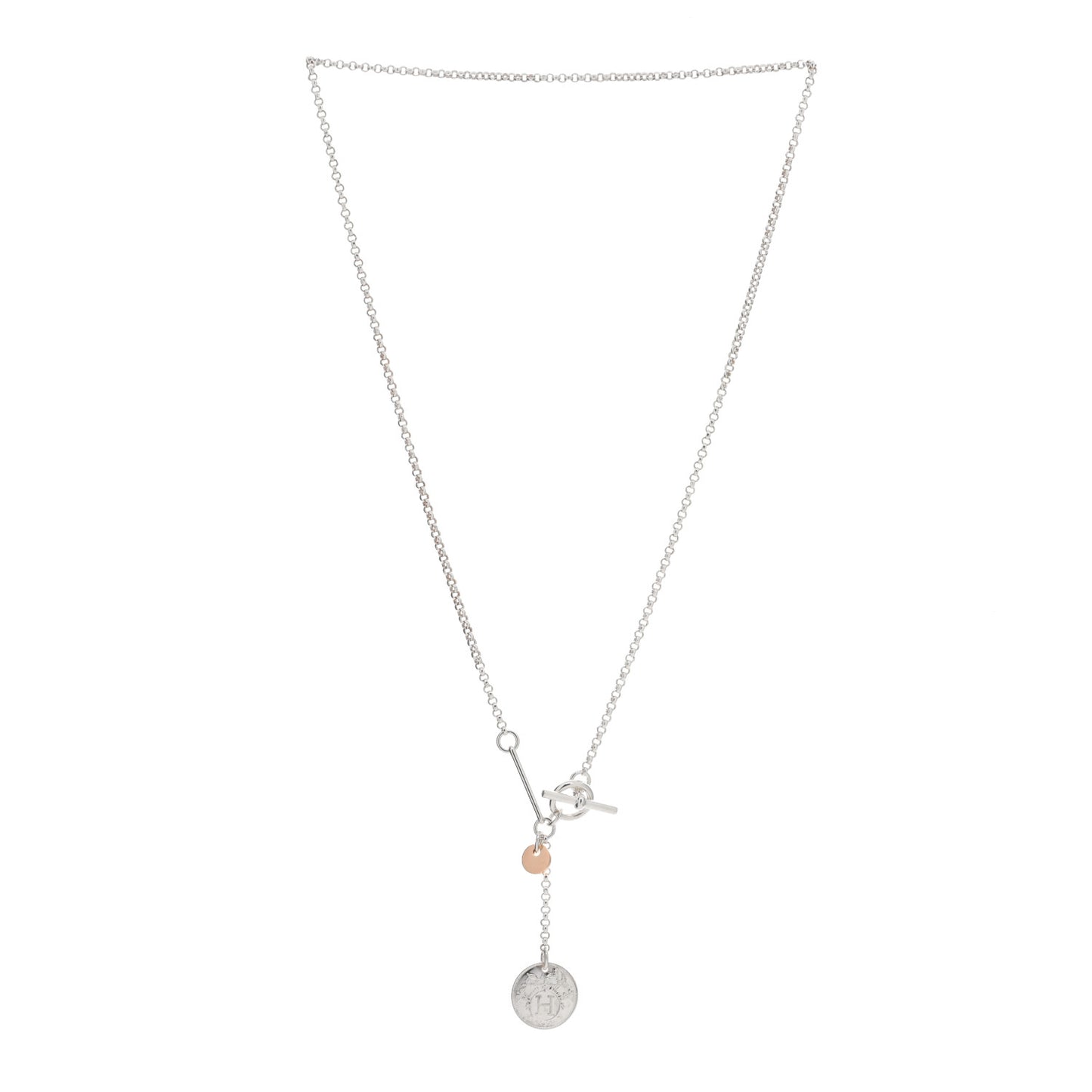 Sterling Silver 18K Rose Gold PM Ex-Libris Pendant Necklace