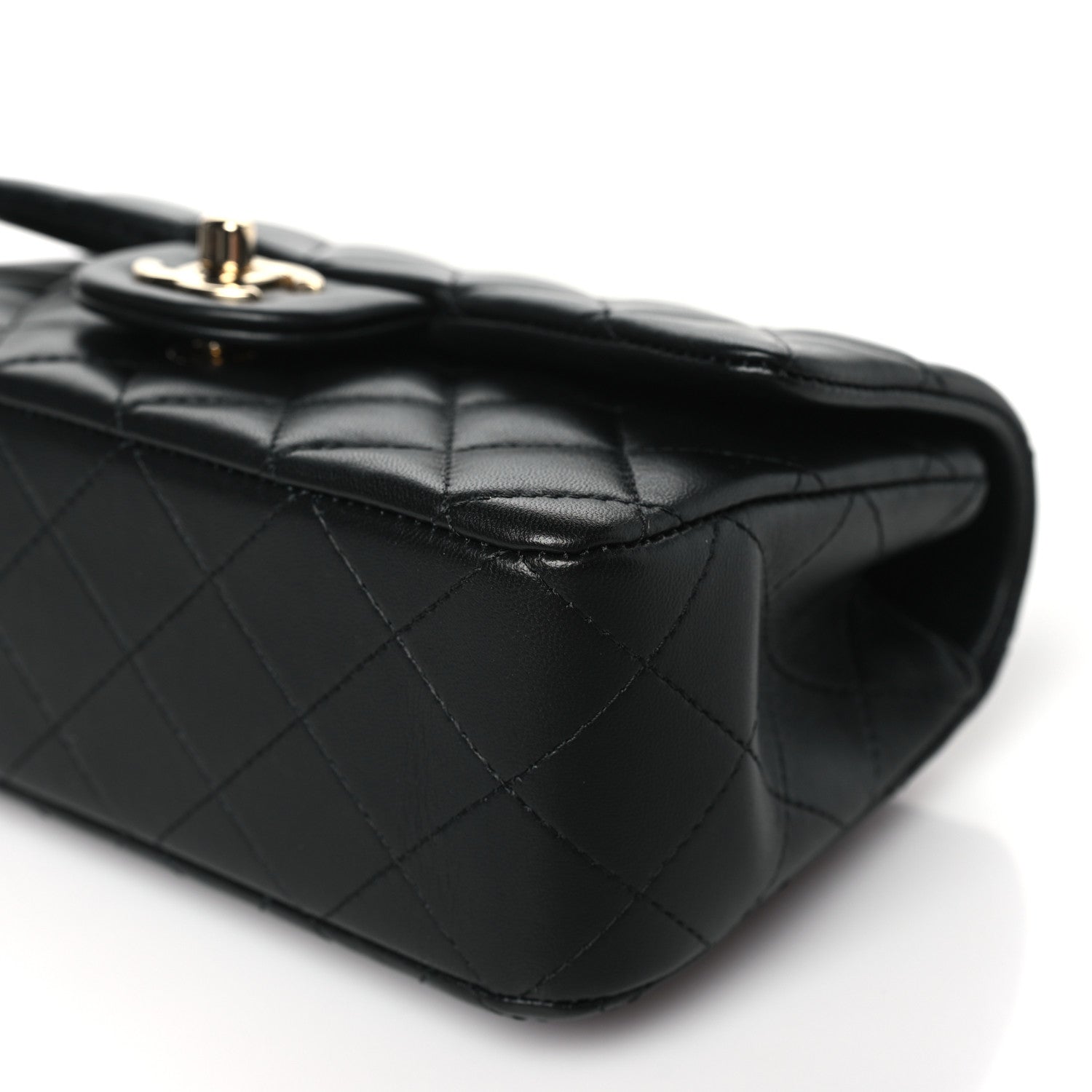 Chanel Lambskin Quilted Mini Top Handle Rectangular Flap Black 10 of 10
