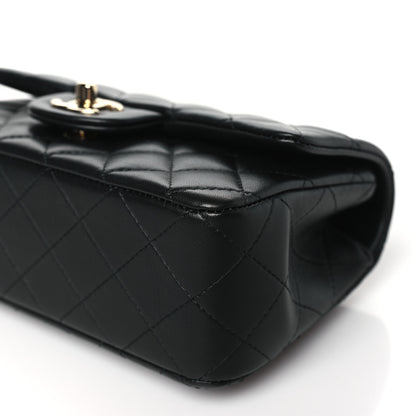 Chanel Lambskin Quilted Mini Top Handle Rectangular Flap Black 10 of 10