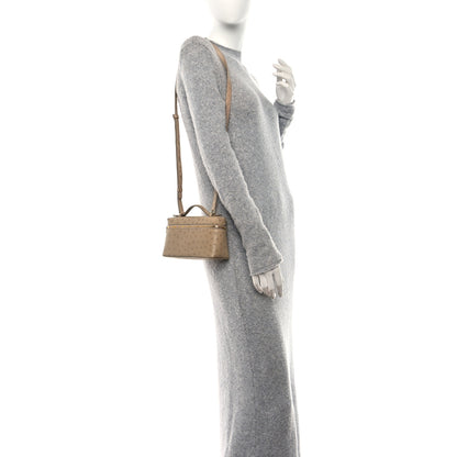 Loro Piana Ostrich L19 Extra Pocket Pouch Beige 2 of 10