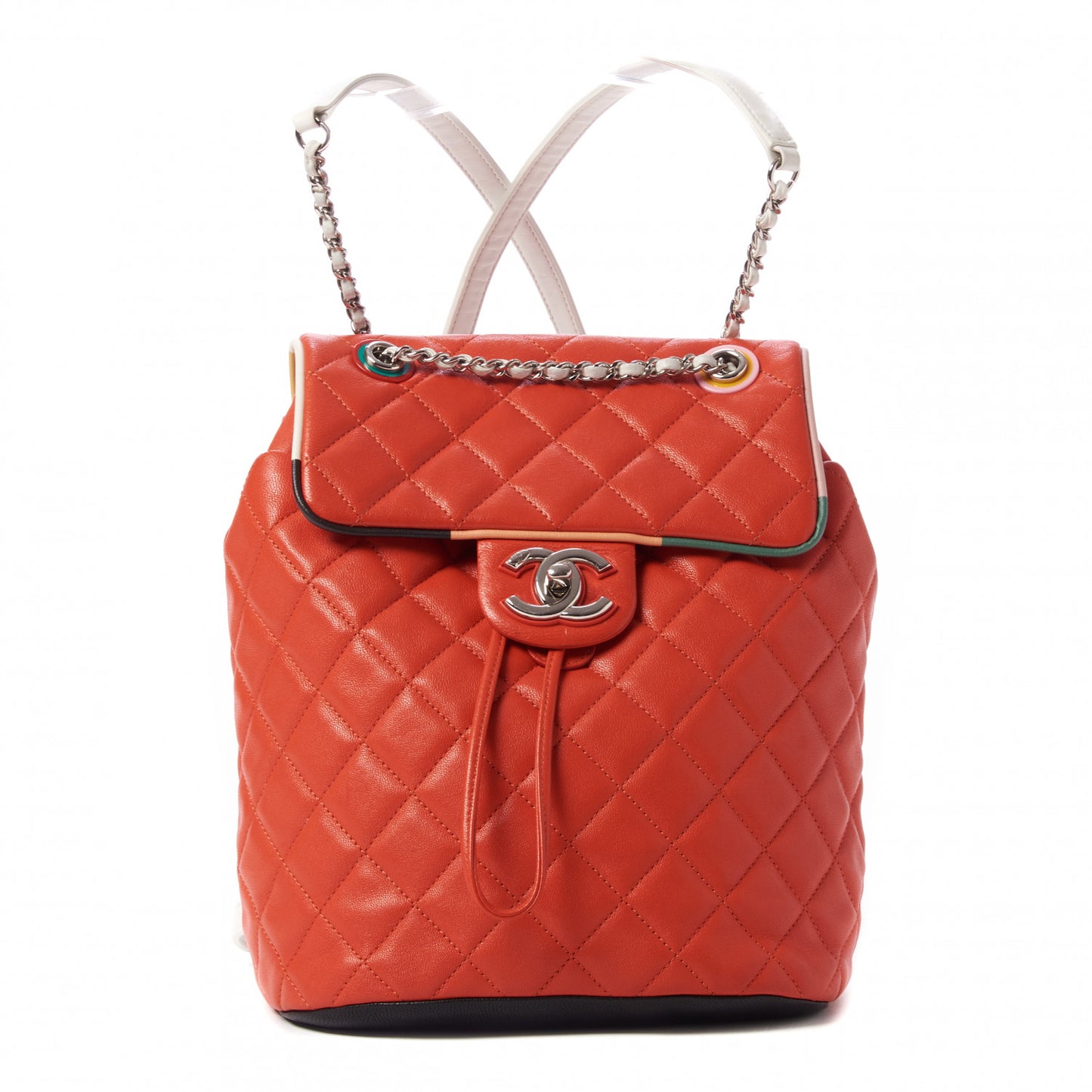 Lambskin Quilted Small Cuba Urban Spirit Backpack Orange