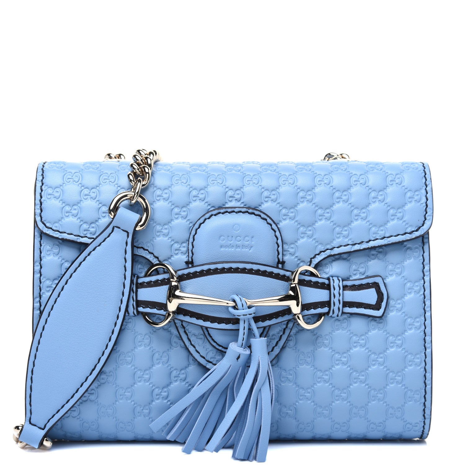 Gucci Soft Microguccissima Mini Emily Chain Shoulder Bag Mineral Blue 1 of 11