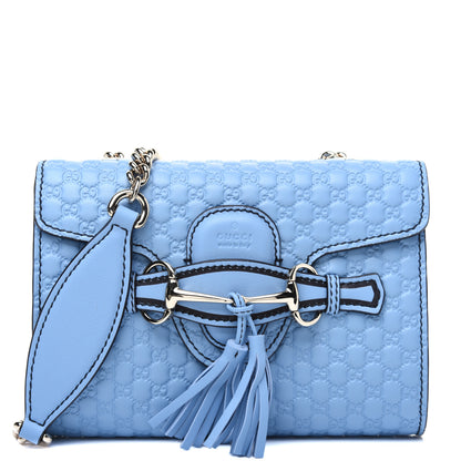 Gucci Soft Microguccissima Mini Emily Chain Shoulder Bag Mineral Blue 1 of 11