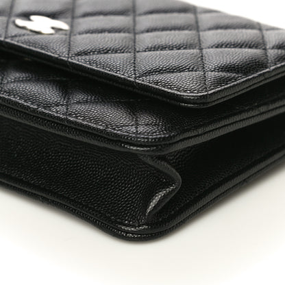 Chanel Caviar Quilted Wallet With Charms On Chain WOC Black 13 of 15