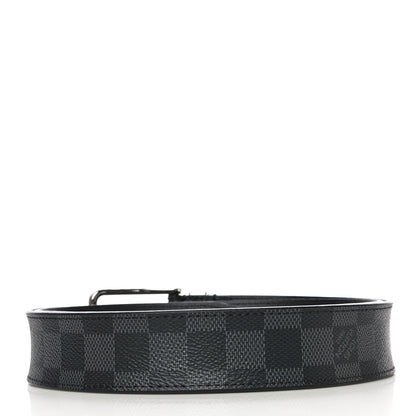 Louis Vuitton Damier Graphite Calfskin Belt 100 40 Black 3 of 9