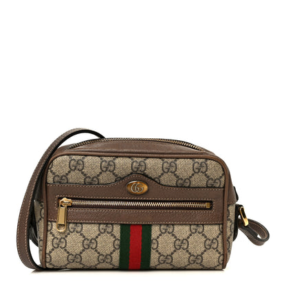 Gucci GG Supreme Monogram Web Mini Ophidia Shoulder Bag Brown 1 of 10