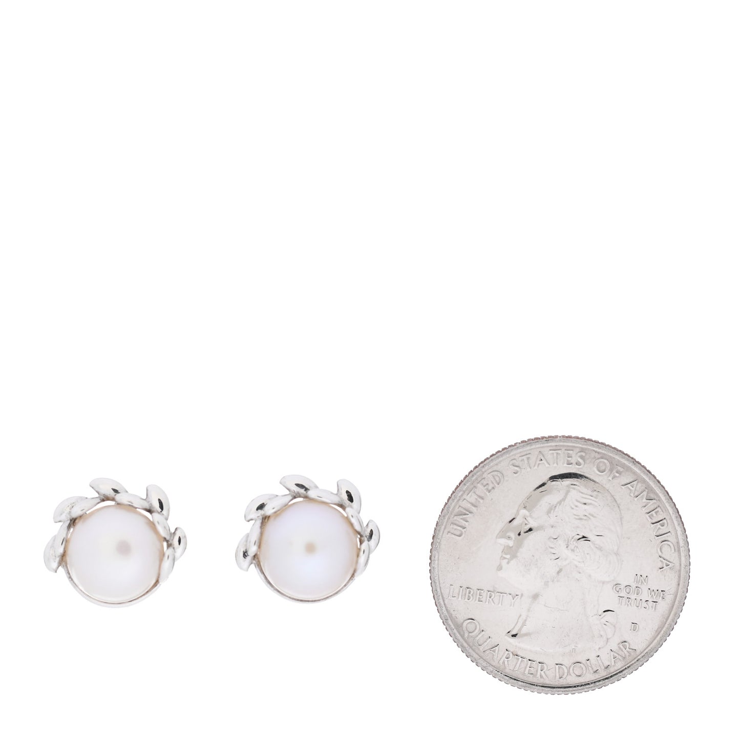 Sterling Silver Pearl Paloma Picasso Olive Leaf Earrings