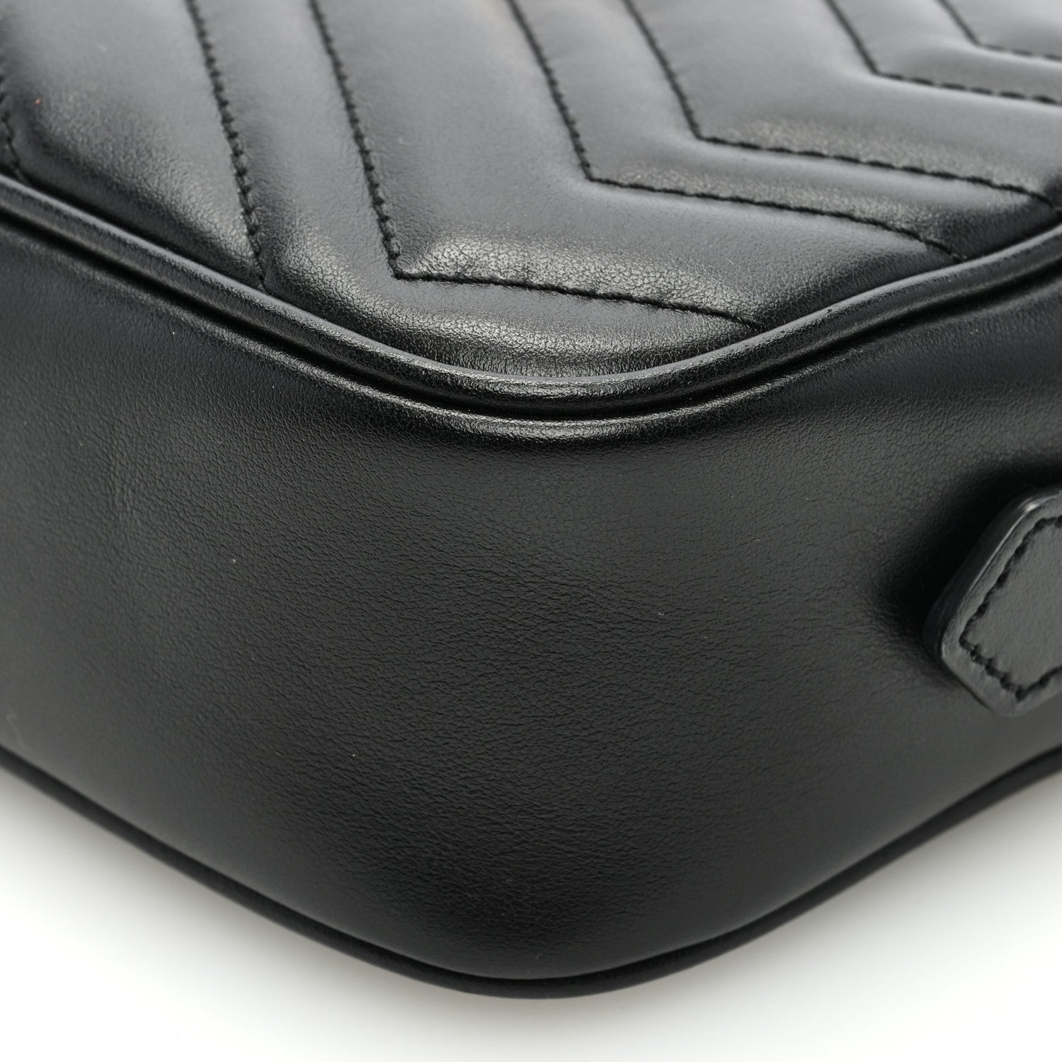 Gucci Calfskin Matelasse Mini GG Marmont Chain Shoulder Bag Black 11 of 11