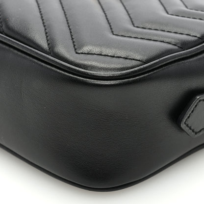 Gucci Calfskin Matelasse Mini GG Marmont Chain Shoulder Bag Black 11 of 11