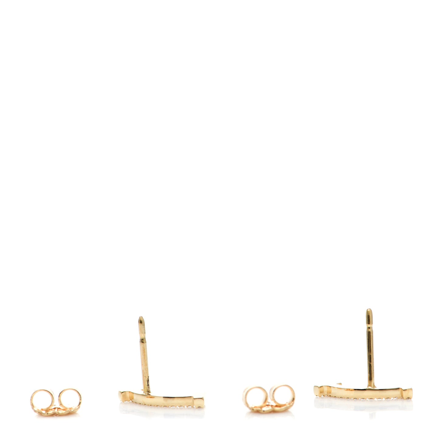 18K Yellow Gold Diamond T Smile Earrings