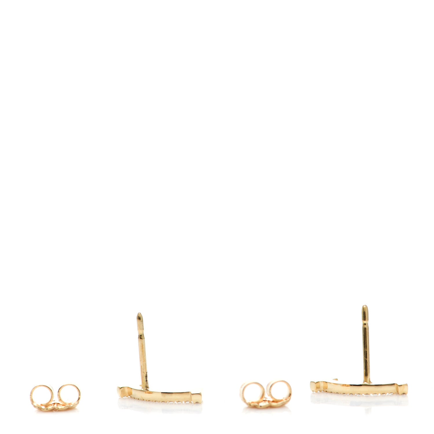 Tiffany 18K Yellow Gold Diamond T Smile Earrings 3 of 5