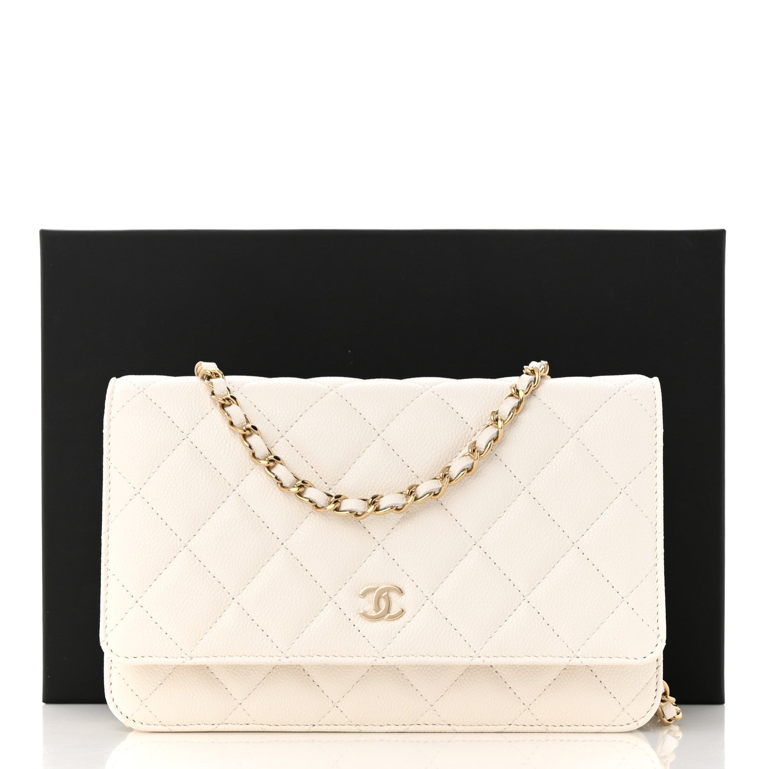 Chanel Caviar Quilted Wallet On Chain WOC White 12 of 12