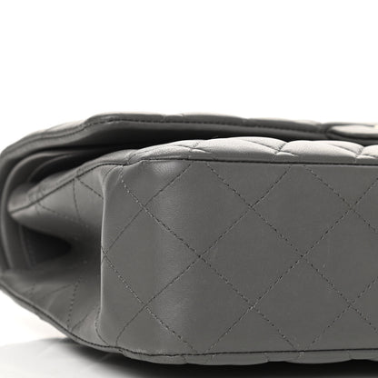 Chanel Lambskin Quilted Medium Double Flap Dark Grey 9 of 12