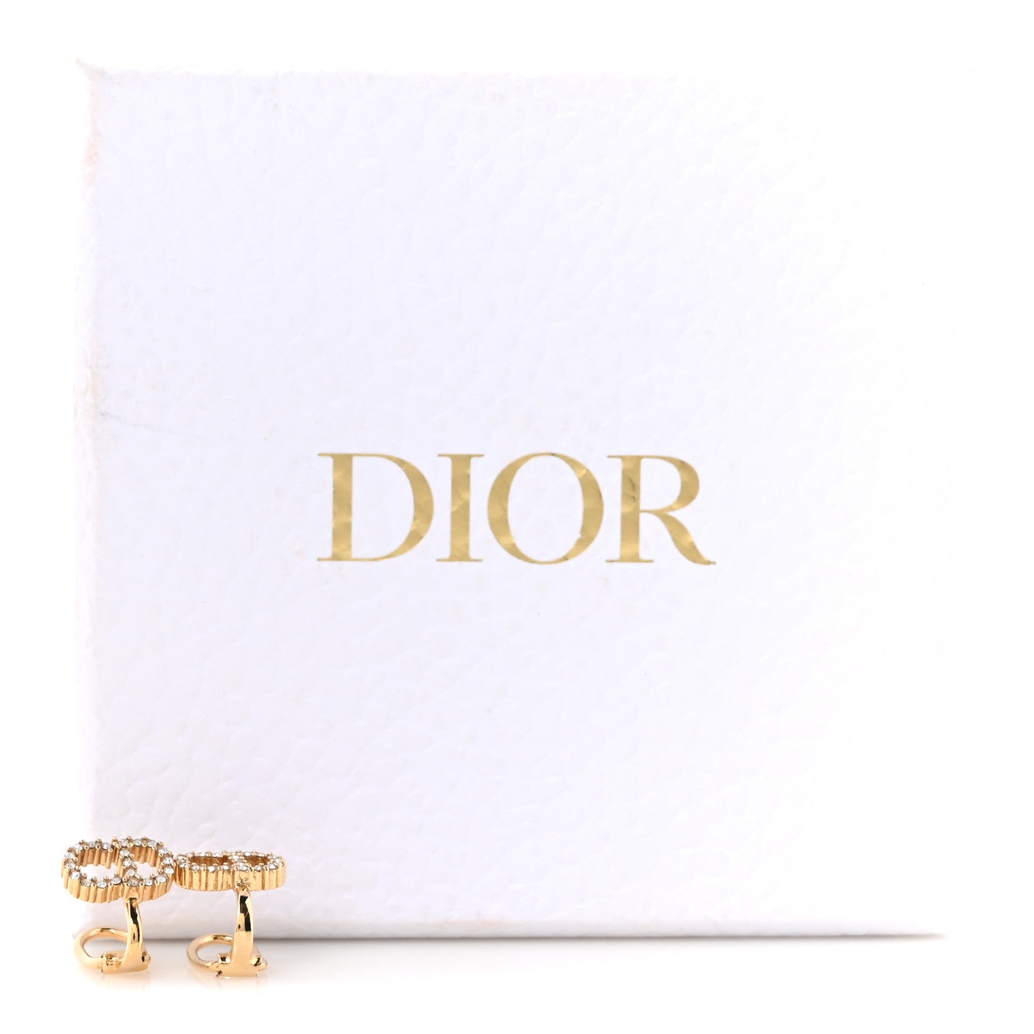 Christian Dior Crystal Clair D Lune Clip On Earrings Gold 4 of 4
