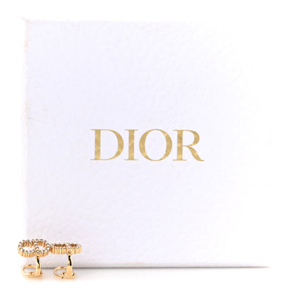 Christian Dior Crystal Clair D Lune Clip On Earrings Gold 4 of 4