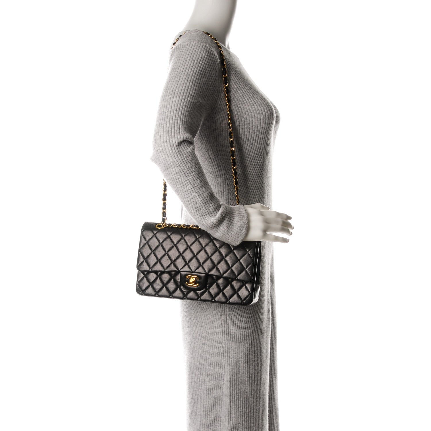 Chanel Lambskin Quilted Medium Double Flap Black 2 of 11