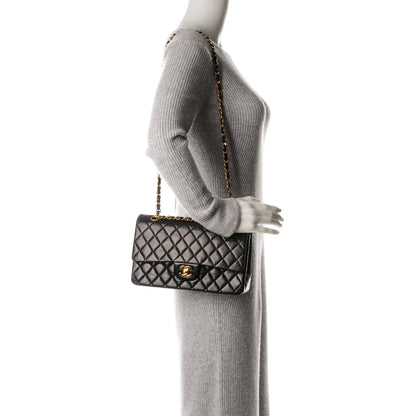 Chanel Lambskin Quilted Medium Double Flap Black 2 of 11