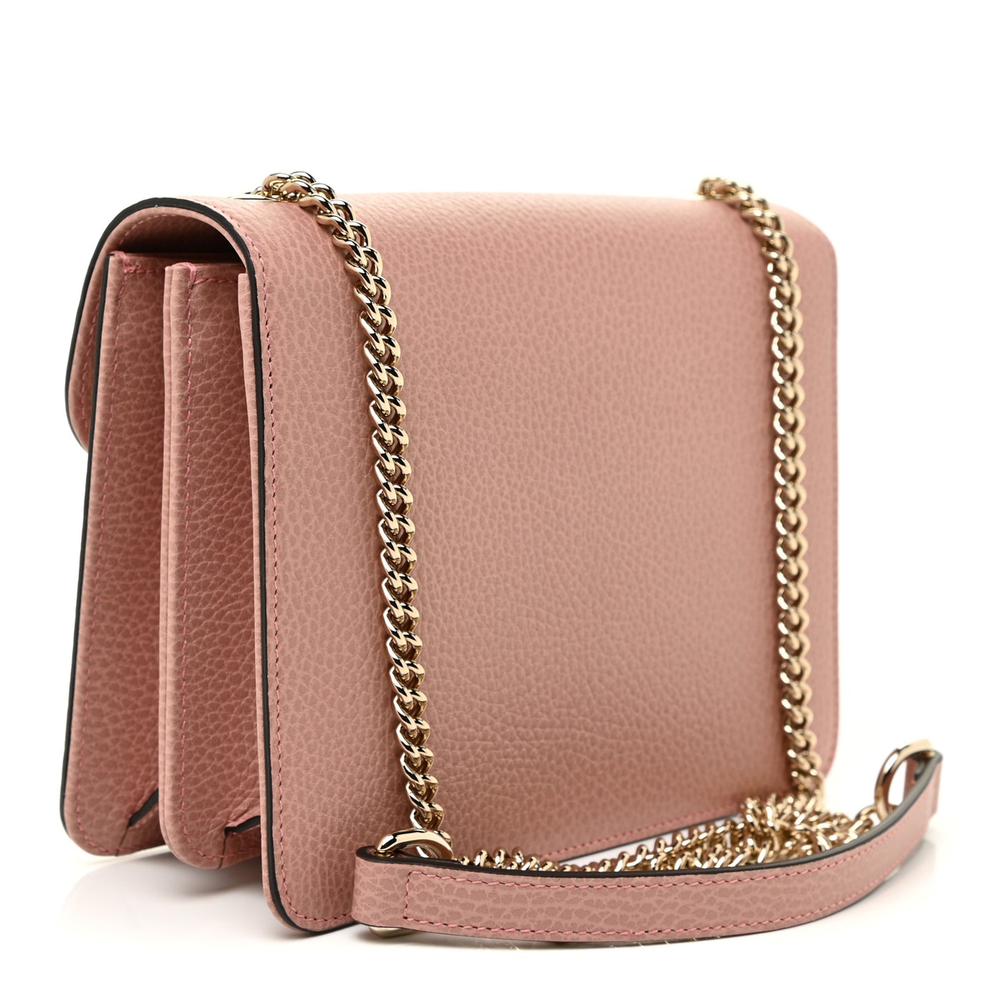 Dollar Calfskin Small Interlocking G Shoulder Bag Soft Pink