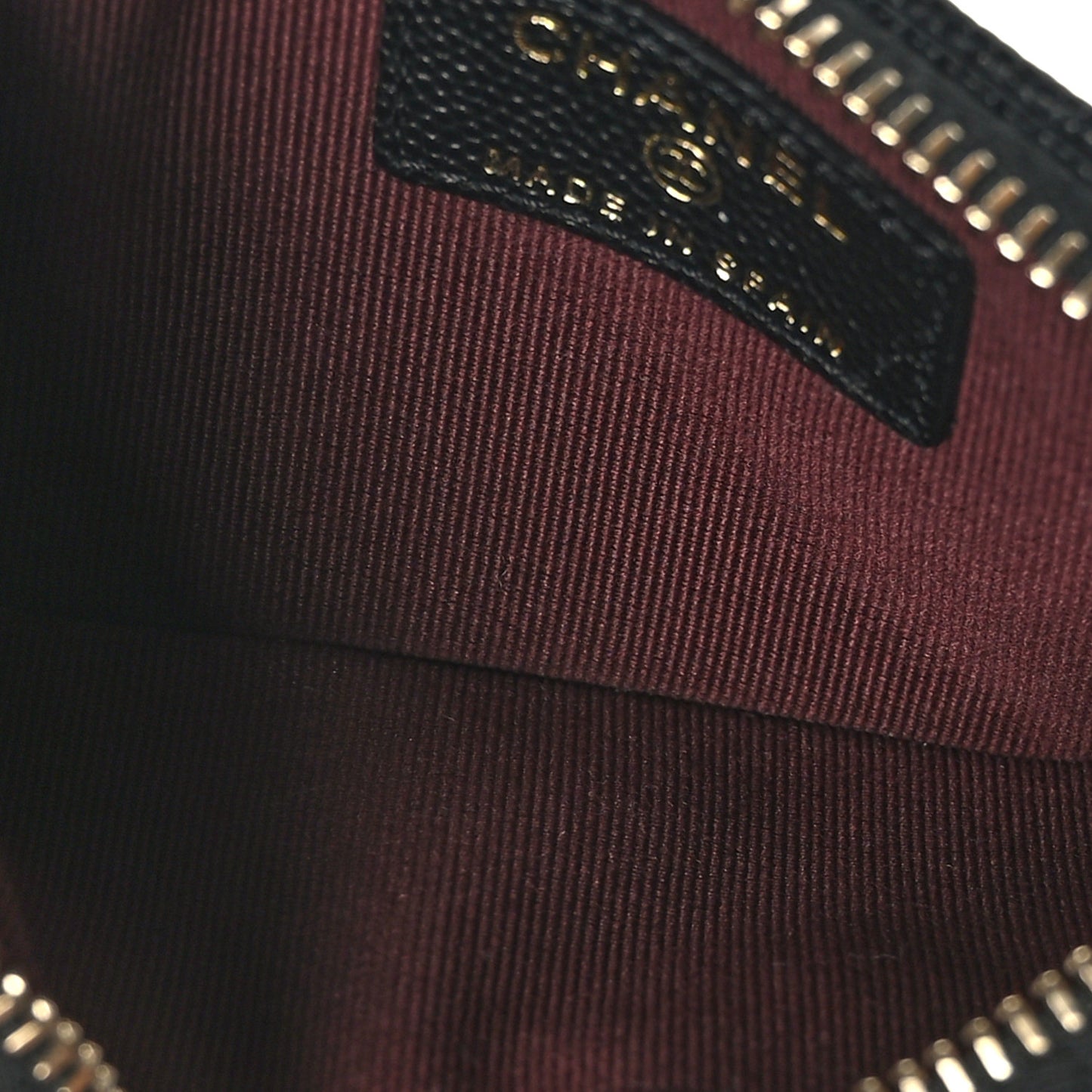 Caviar Quilted Flap Zip Card Holder Black