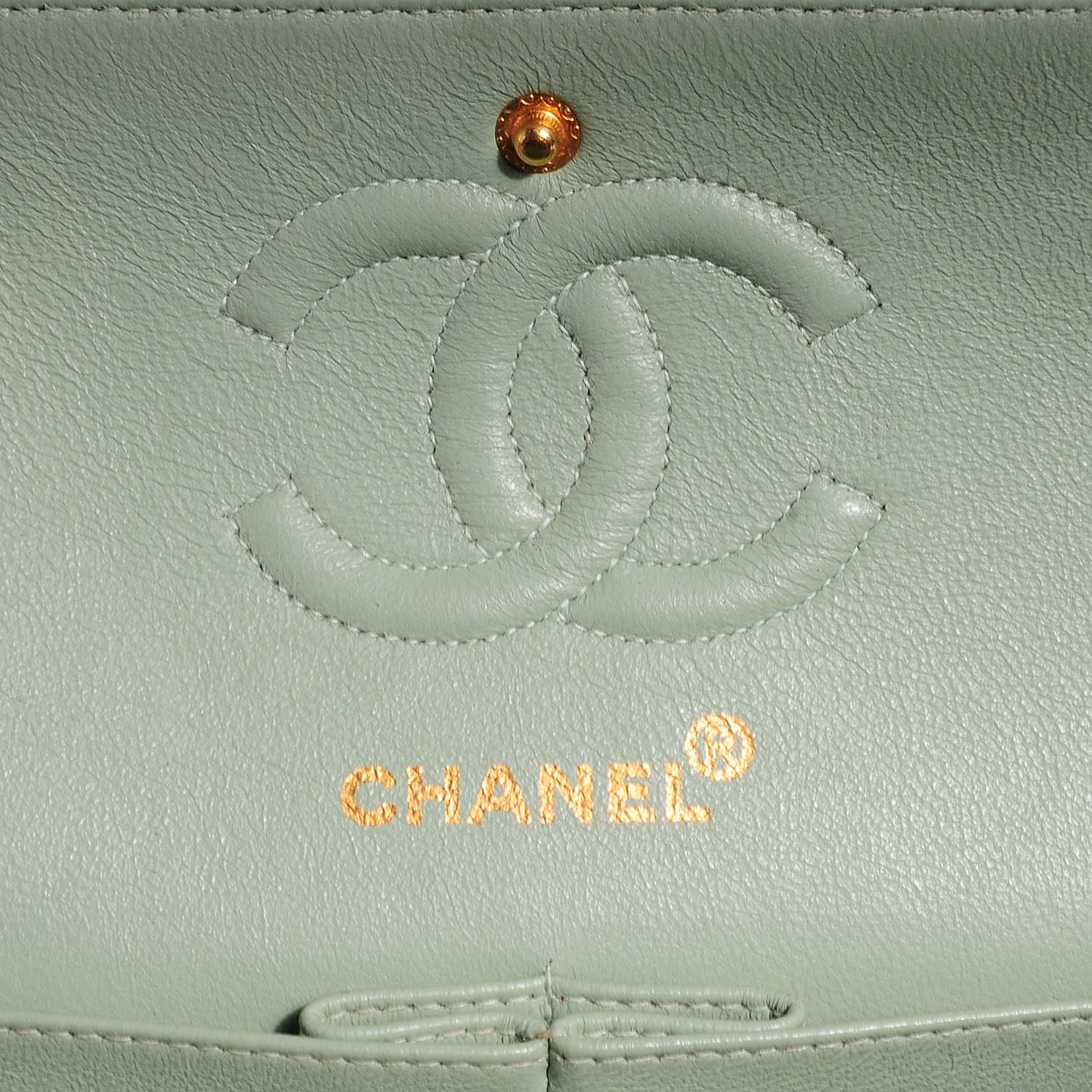 Chanel Lambskin Small Double Flap Light Green 6 of 9
