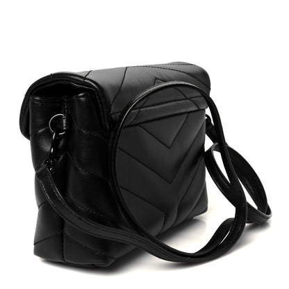Saint Laurent Calfskin Y Quilted Monogram Monochrome Toy Loulou Crossbody Bag Black 3 of 11