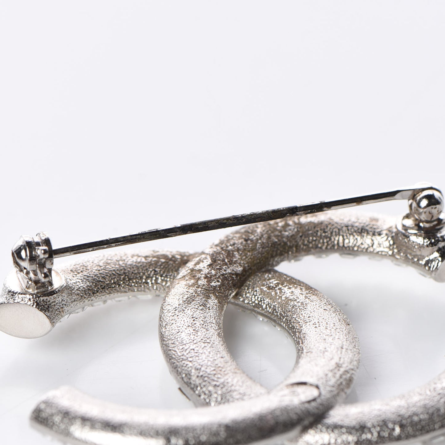 Baguette Crystal CC Brooch Silver