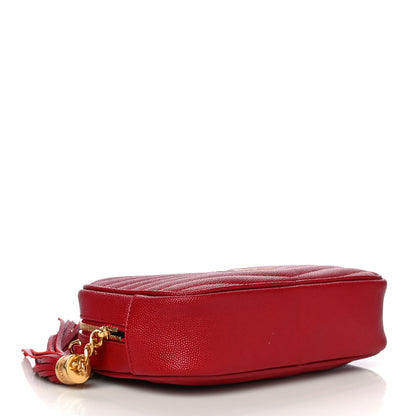 Saint Laurent Grain De Poudre Matelasse Monogram Mini Lou Camera Bag Eros Red 4 of 10
