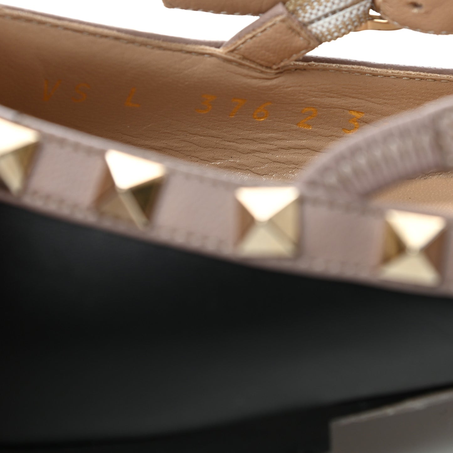 Nappa Rockstud Cage Ballerina Flats 36.5 Black Poudre