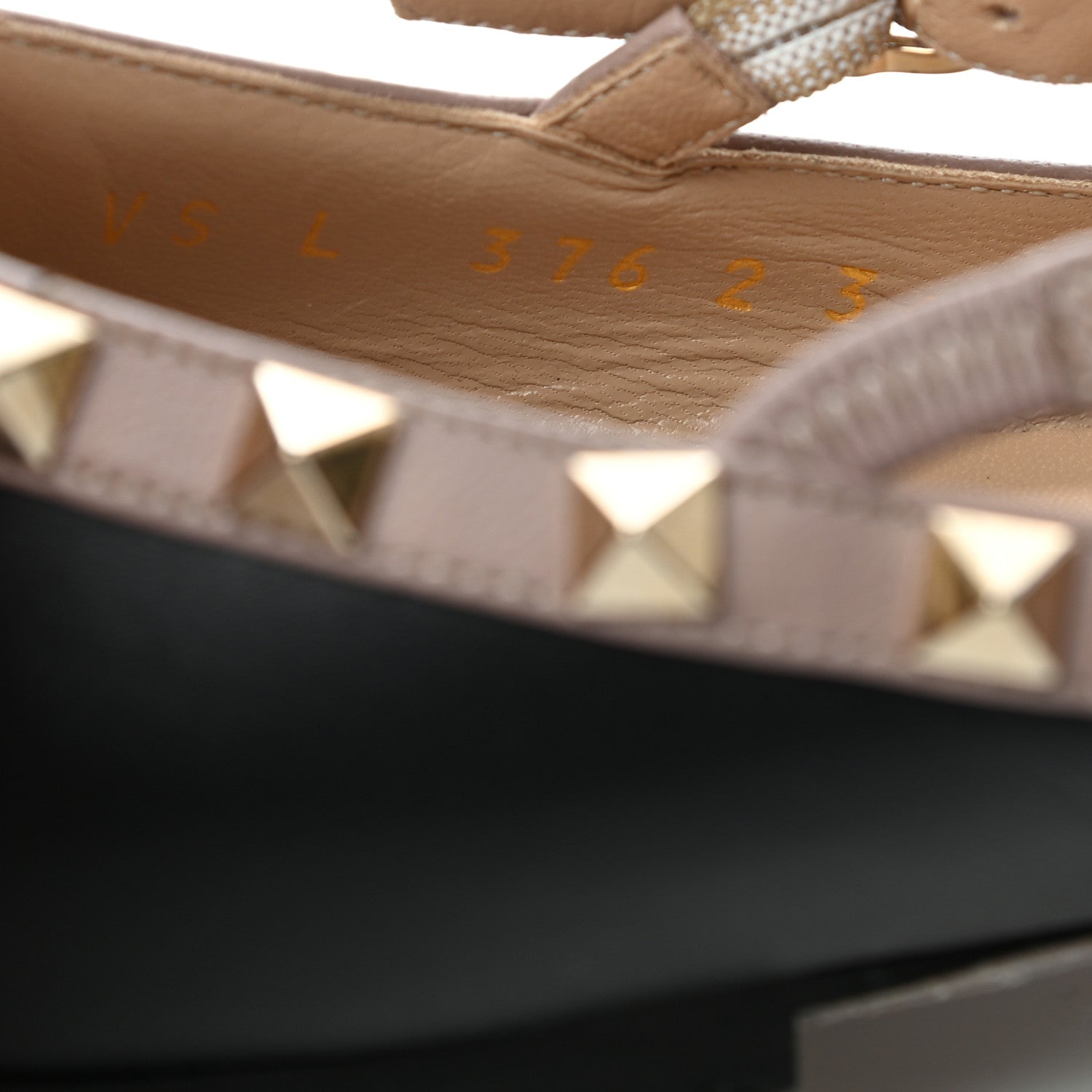 Valentino Garavani Nappa Rockstud Cage Ballerina Flats 36.5 Black Poudre 6 of 6