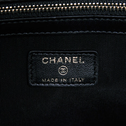 Chanel Lambskin Quilted Large Cosmetic Case Black 6 of 7