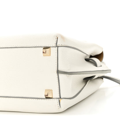 MCM Grained Calfskin Mini Milla Tote White Flake 8 of 9