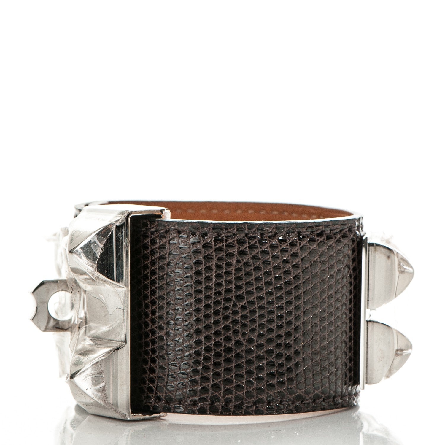 Hermes Lizard Collier De Chien CDC Bracelet Havane 3 of 6