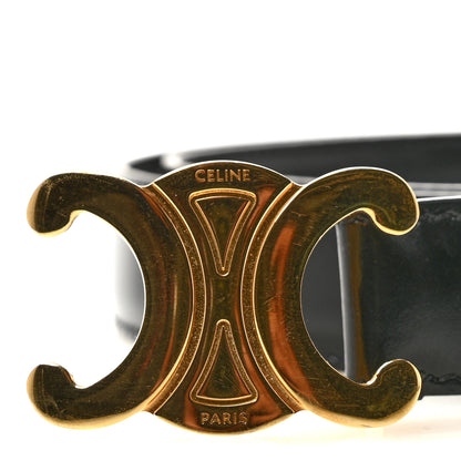 Celine Box Calfskin Medium 25mm Triomphe 80 32 Belt Black 7 of 8