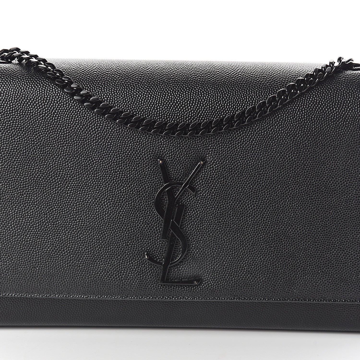 Saint Laurent Grain De Poudre Medium Classic Monogram Kate Satchel Black 6 of 8
