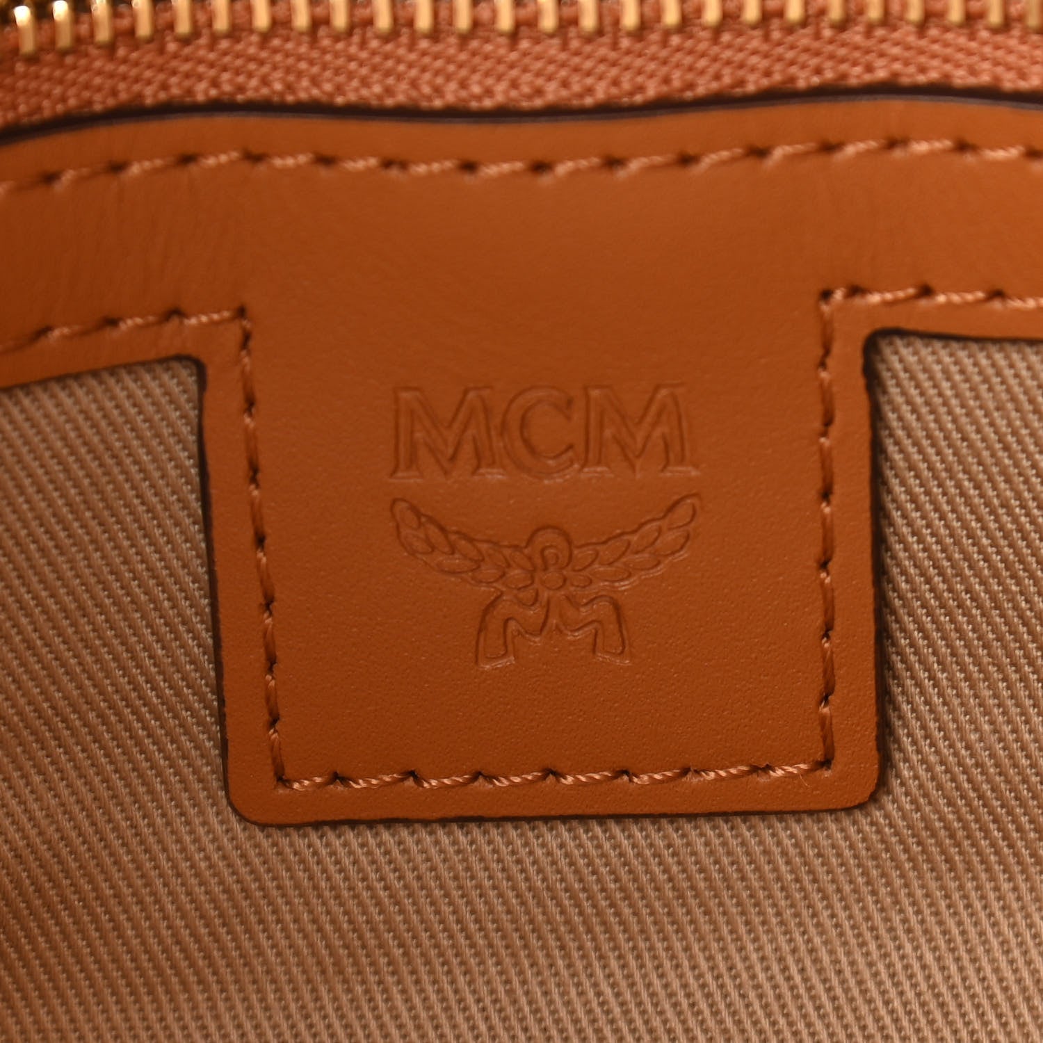 MCM Visetos Original Medium Pouch Cognac 6 of 10