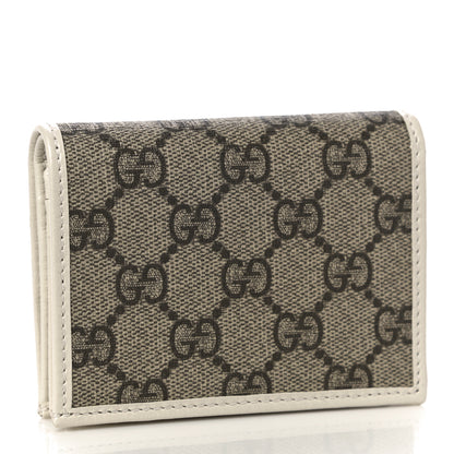 Gucci GG Supreme Monogram Azalea Calfskin Horsebit 1955 Card Case Wallet Beige Ebony Mystic White 3 of 10
