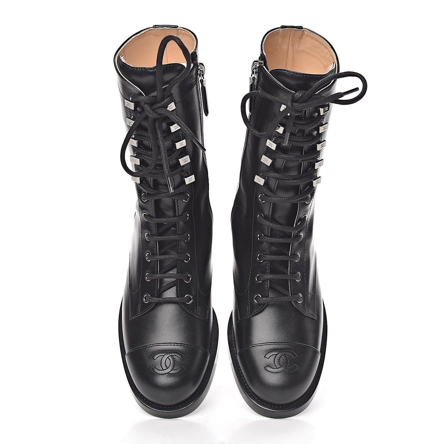 Calfskin CC Combat Boots 39.5 Black