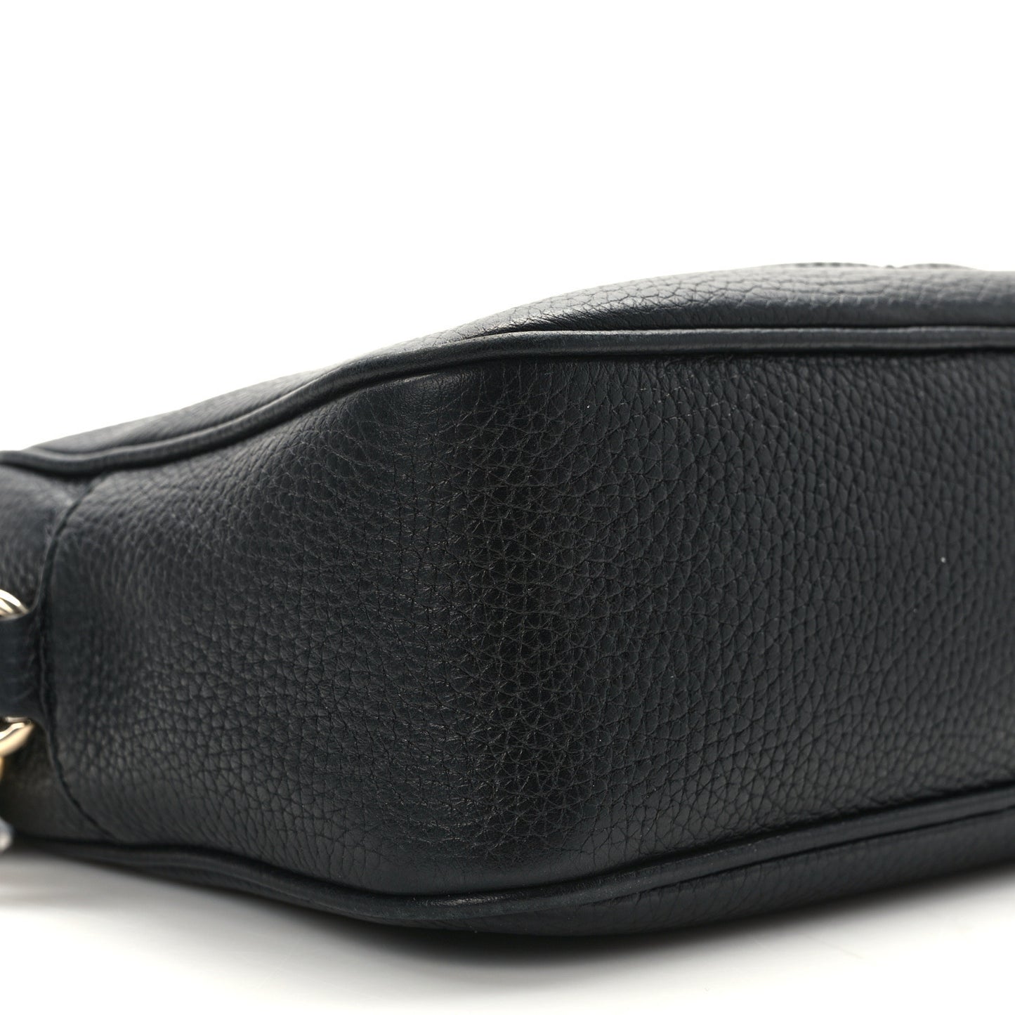 Pebbled Calfskin Small Soho Disco Bag Black